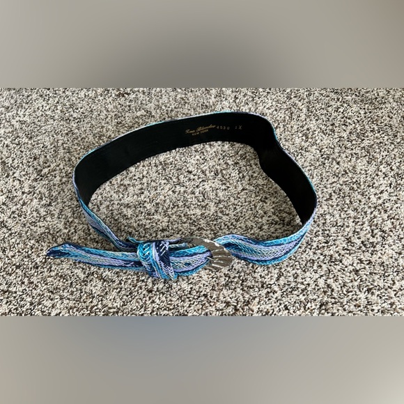 Vintage Two Blondes New York Blue Belt #4530 Size 1X display picture 3